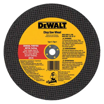 Dewalt 14-In Continuous High-Performance Aluminum Oxide Circular Saw Blade Metal Cut Wheel Dw8001 1
