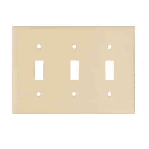 Eaton Wiring 3-Gang Thermoset Toggle Switch Wallplate, Ivory 1