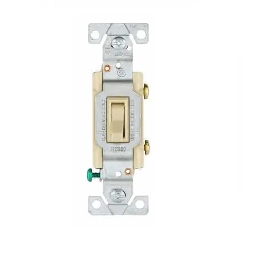 Eaton Wiring 15 Amp Lighted Toggle Switch, Single Pole, Ivory 1