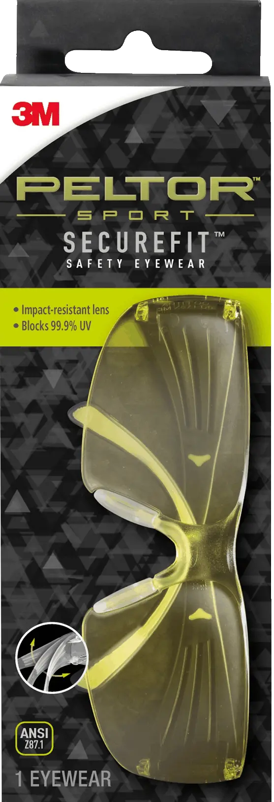 Safety Glasses Amber Anti-Fog 3M Peltor 1