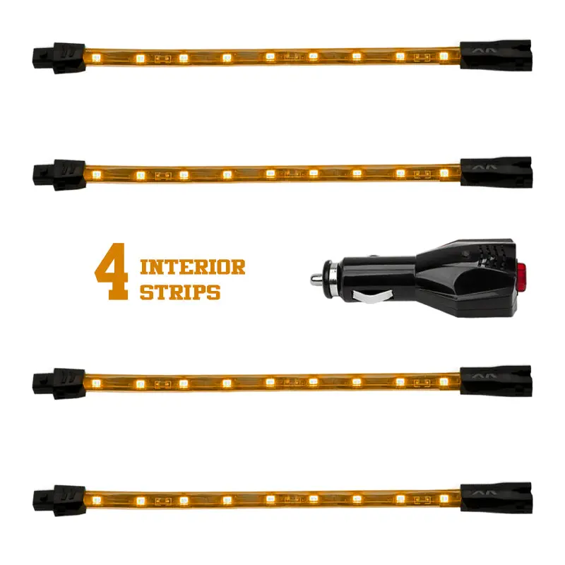 Xkglow Amber Underglow Led Accent Light Kit – 4 X 8 Inch Single-Color Strip For Cars & Trucks 1