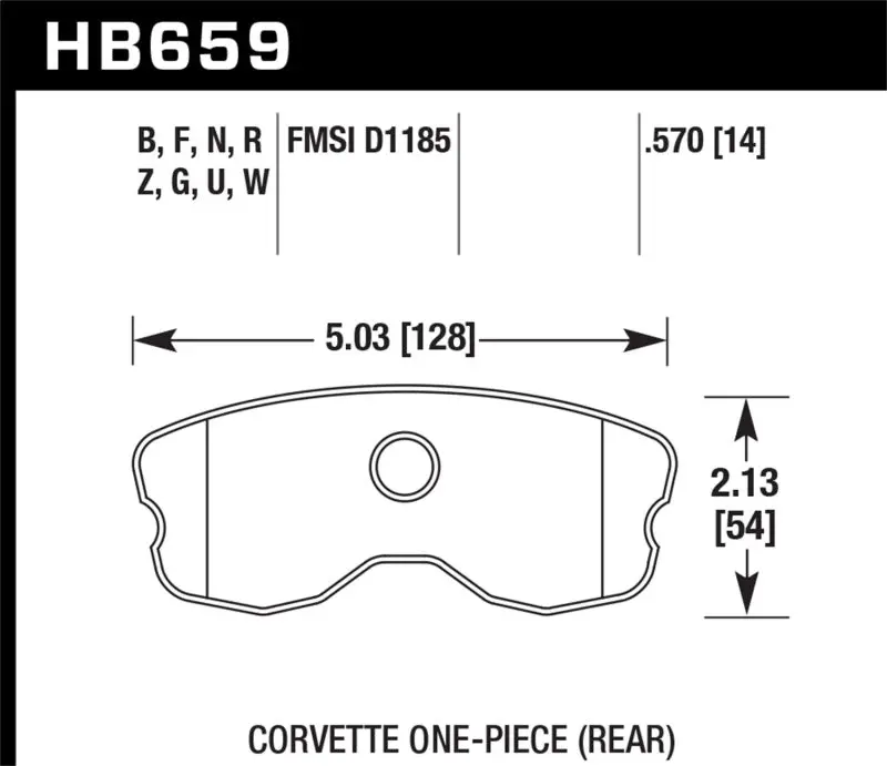 Hawk Hps 5.0 Street Brake Pads – Rear Set For 2006–2010 Chevrolet Corvette (Enhanced Pad Compound) 1