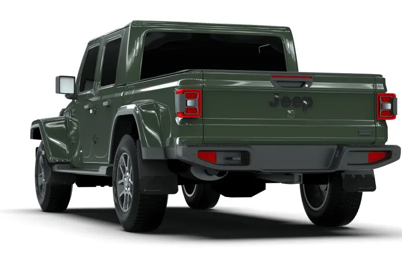 Rally Armor Black Mud Flaps For 2019–2022 Jeep Gladiator – Metallic Black Logo Design 1
