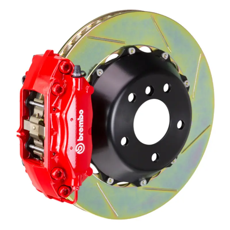 Brembo Rear Big Brake Kit For 2011–2023 Dodge Challenger V8 (Excluding Awd/Srt8 Gt) – 345X28Mm Two-Piece Slotted Rotors, Red Finish 1