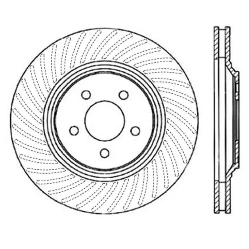 Stoptech Power Slot Slotted Front Left Brake Rotor For 1994–2004 Ford Mustang 1