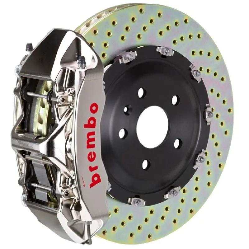Brembo Gtr Big Brake Kit For 2008–2009 Pontiac G8 – Front, 6-Piston Calipers, 365X34Mm Drilled Rotors, Nickel-Plated 1