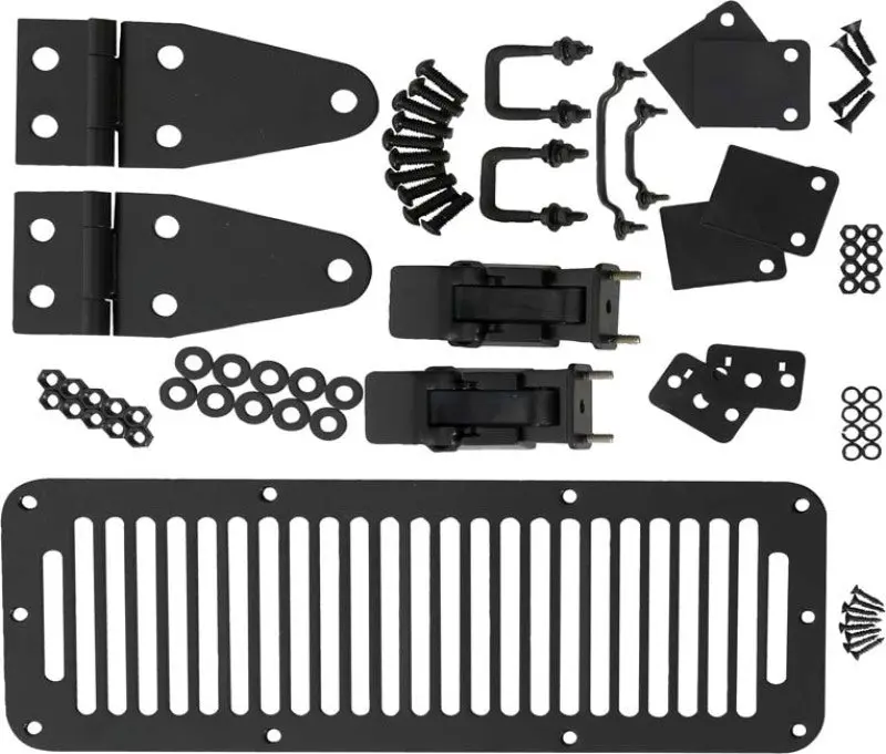 Kentrol Tj-Style Hood Kit For Jeep Cj & Yj – Powder-Coated Black, Includes Catch 1