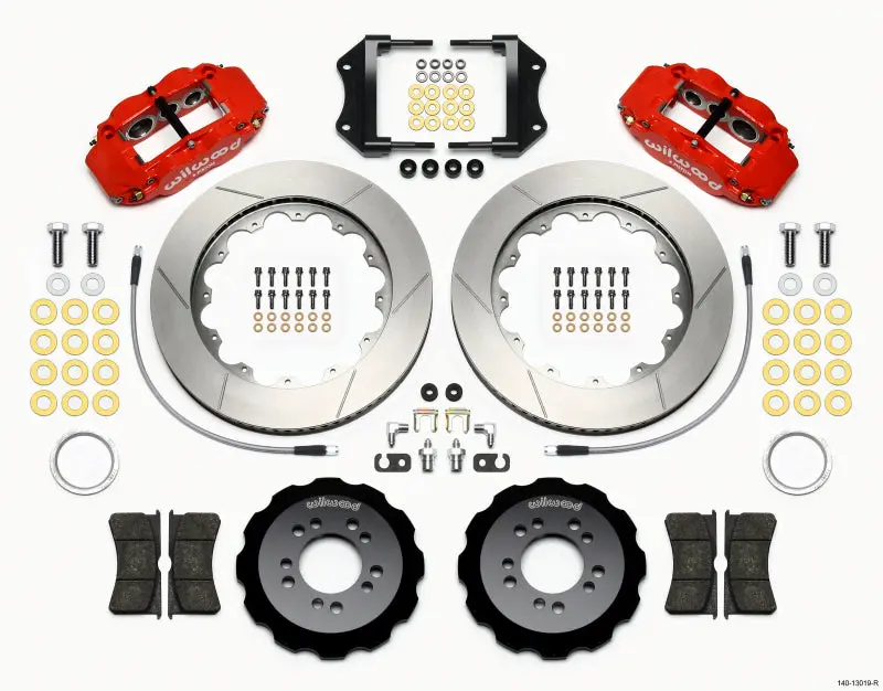 Wilwood Narrow Superlite 6R Front Hat Kit With Lines – 14" Red Rotor, Fits 2013+ Ford Focus St 1