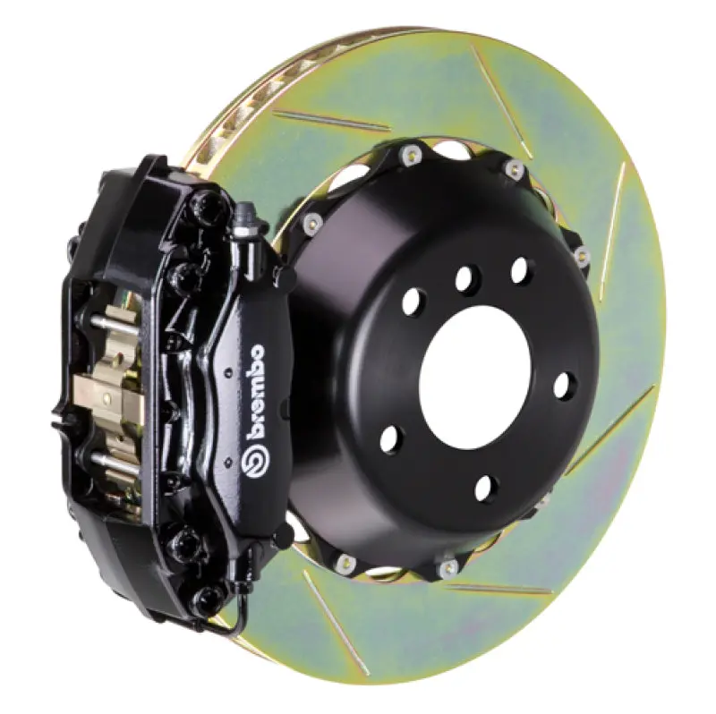 Brembo 91-94 964 Turbo/3.6 Turbo Rear Gt Bbk 4 Piston Cast 345X28 2Pc Rotor Slotted Type1-Black 1