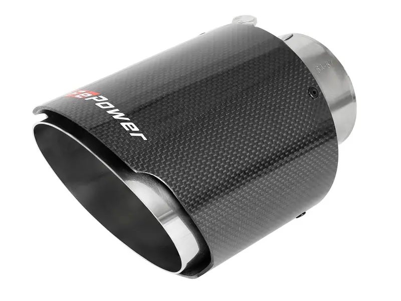 Afe Mach Force-Xp Stainless Steel Exhaust Tip – 2.5" Inlet, 4.5" Outlet, 7" Length With Carbon Fiber Finish 1