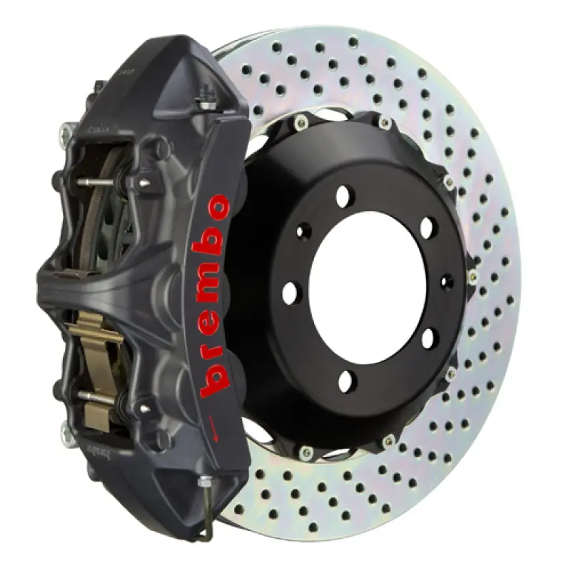 Brembo Gts Big Brake Kit For 2005–2013 Corvette – Front, 6-Piston Calipers, 355X32Mm Drilled Two-Piece Rotors (Black) 1