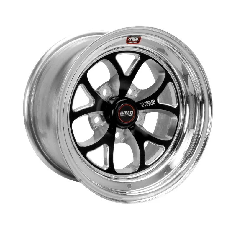 Weld S76 Forged Drag Wheel – 15X15.33 Inch, 5X4.75 Bolt Circle, 6.5-Inch Backspace, Medium Pad, Non-Beadlock – Black Finish 1