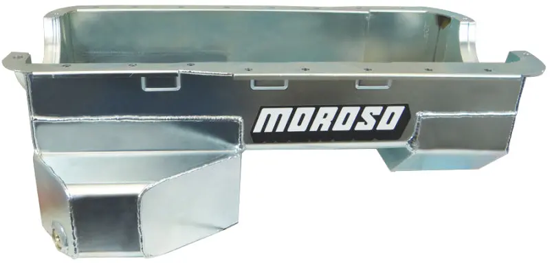 Moroso Ford 351W (W/Rear Sump & Billet End Seals) Road Race Baffled Wet Sump 7Qt 7.5In Steel Oil Pan 1